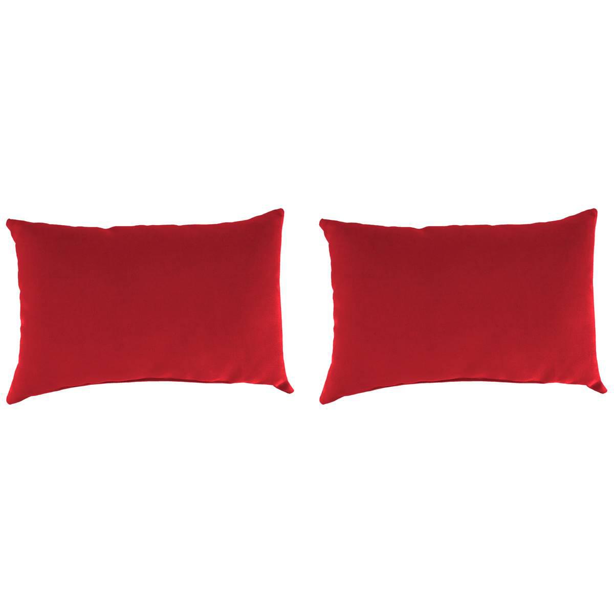 Jordan Manufacturing Veranda Red Lumbar Toss Pillows - Set Of 2