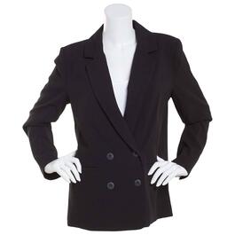 Juniors Leighton Bi Stretch Solid Double Breasted Blazer