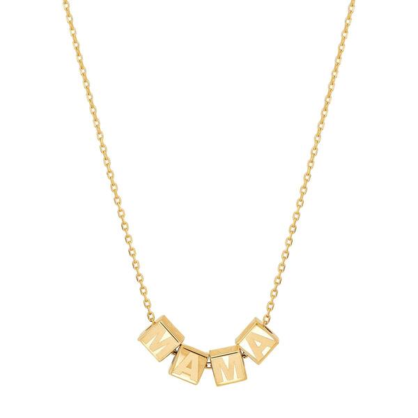 Gold Classics&#40;tm&#41; Mama Letters on Square Cubes Necklace - image 