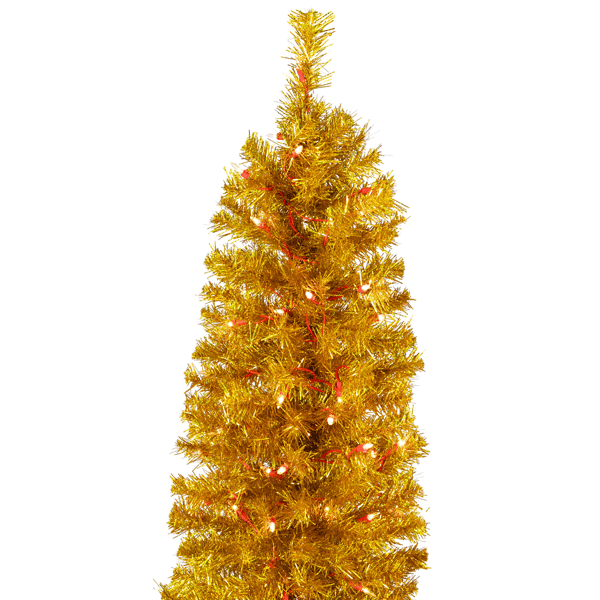 Northlight 6ft. Pre-Lit Pencil Tinsel Artificial Christmas Tree