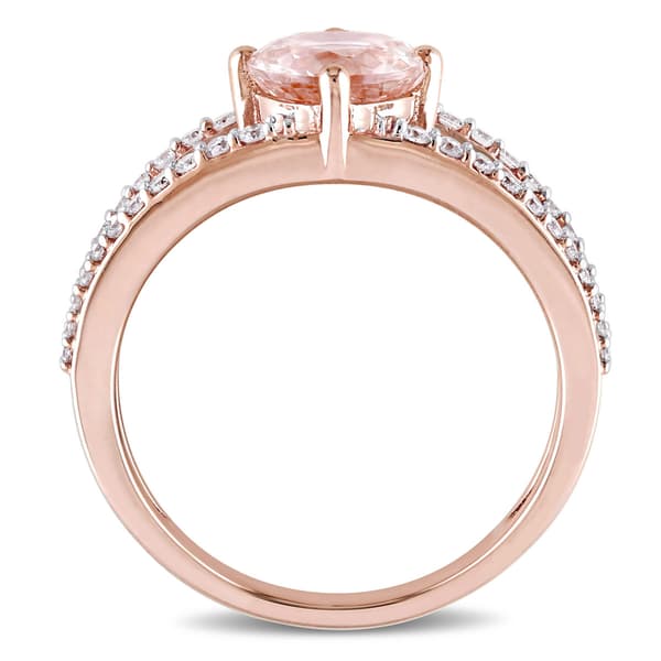 Gemstones Classics™ 14kt. Rose Gold Morganite Diamond Shank Ring