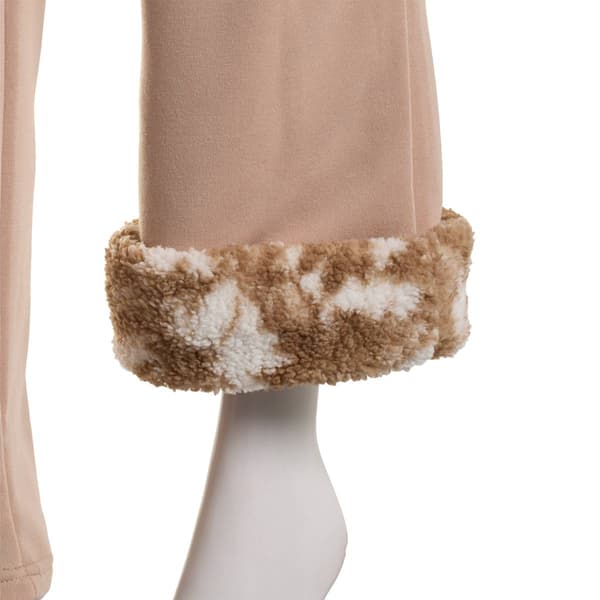 Juniors No Comment Leaf Camo Sherpa Lined Wide Leg Sweatpants