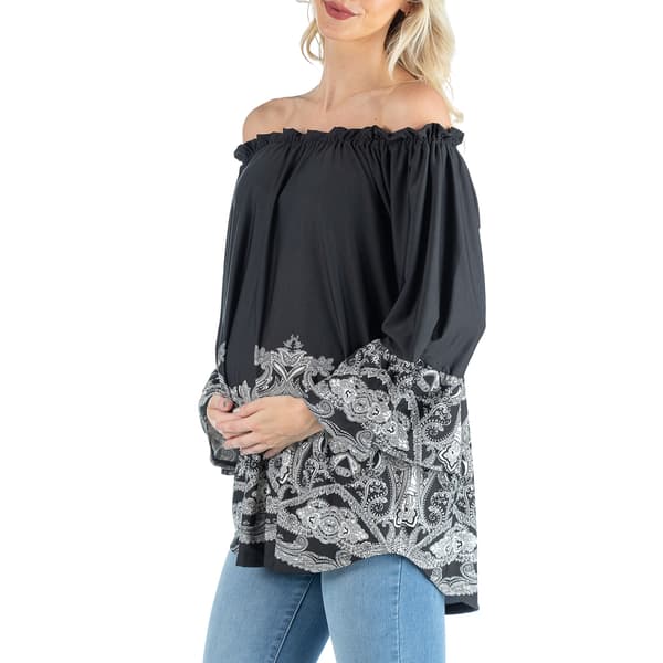 Plus Size 24/7 Comfort Apparel Flare Sleeve Tunic Top