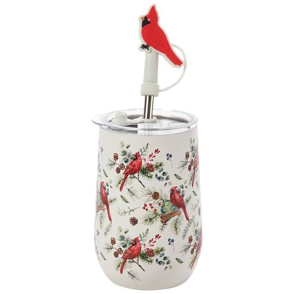 Home Essentials Cardinal Wine Tumbler with Sipper Straw - image 