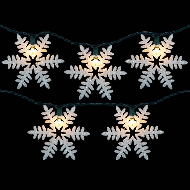 Northlight Seasonal 6ft. Glittered Snowflake Christmas Light Set