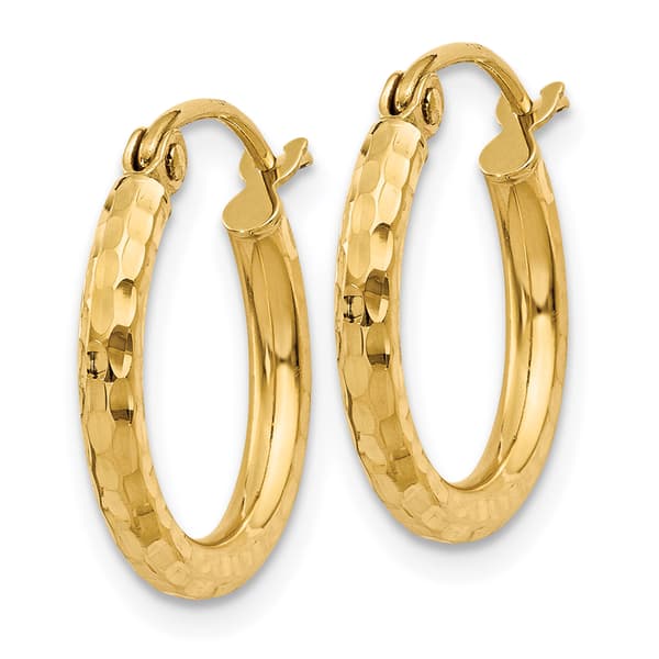 Gold Classics&#8482; 14kt. Gold Diamond Cut 15mm Hoop Earrings