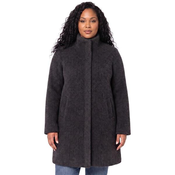 Womens Weatherproof® Charcoal Houndstooth Cozy Topper Coat