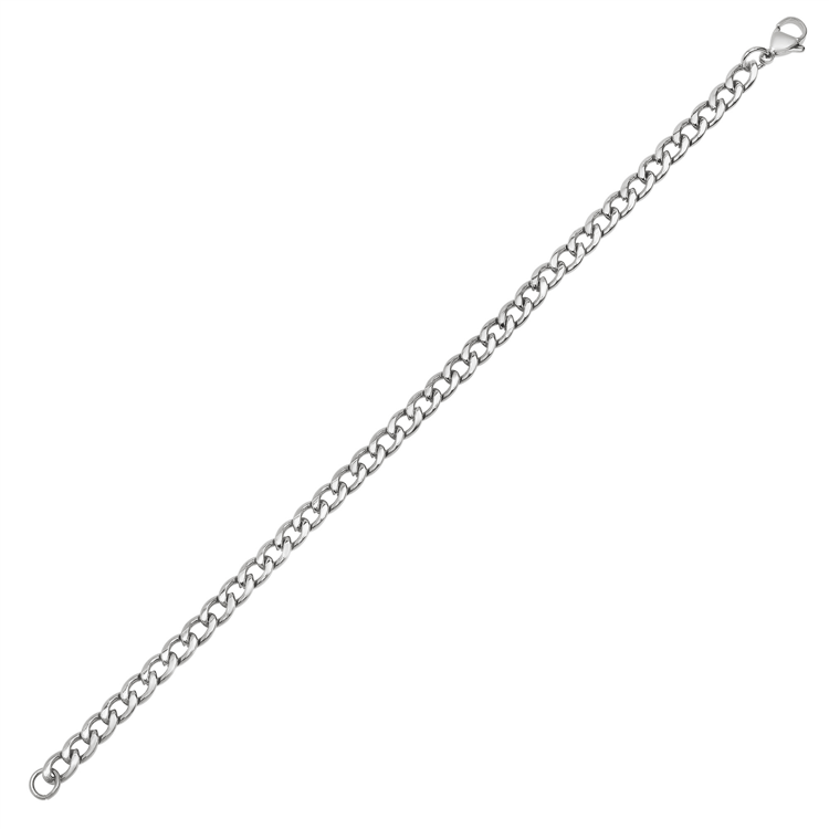 Mens Iron Saints 5mm Cuban Link Silver-Tone Bracelet