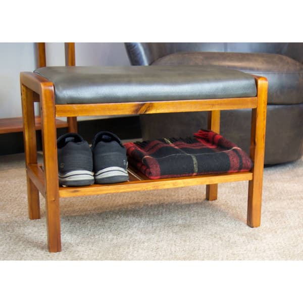 Casual Contemporary Living Solid Acacia Padded Bench