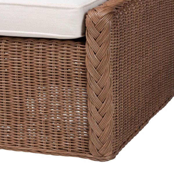 bali & pari Derris Bohemian Peanut Brown Braided Rattan Footstool