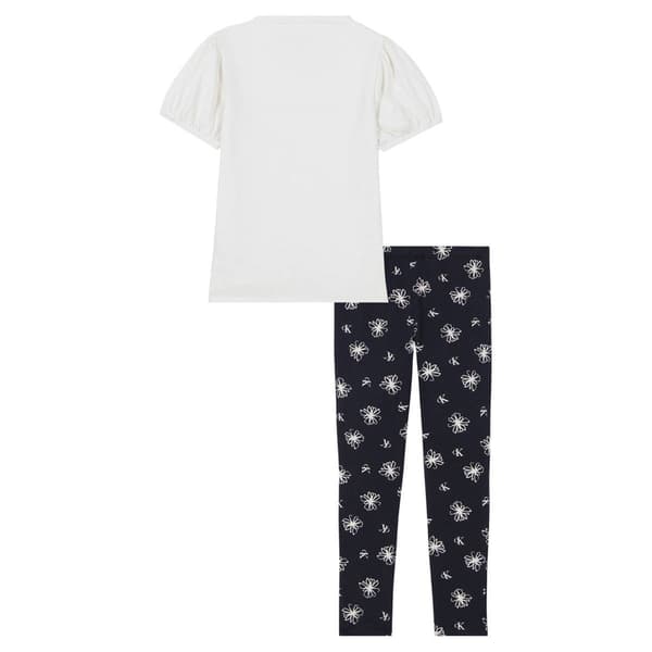 Girls &#40;4-6x&#41; Calvin Klein 2pc. Logo Tie Knot Tee & Leggings Set