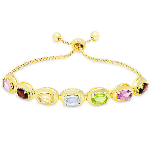 Gianni Argento Gold Plated Multi-Gemstone Adjustable Bracelet - image 