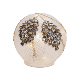 Melrose LED Frosted Pine Cone Globe - Set of 2