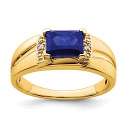 Mens Gentlemens Classics(tm) 14kt. Gold Sapphire & Diamond Ring