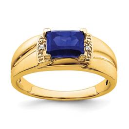 Mens Gentlemens Classics&#40;tm&#41; 14kt. Gold Sapphire & Diamond Ring