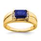 Mens Gentlemens Classics&#40;tm&#41; 14kt. Gold Sapphire & Diamond Ring - image 1