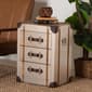 Baxton Studio Naylor Vintage Matte Bronze 3-Drawer Cabinet - image 6