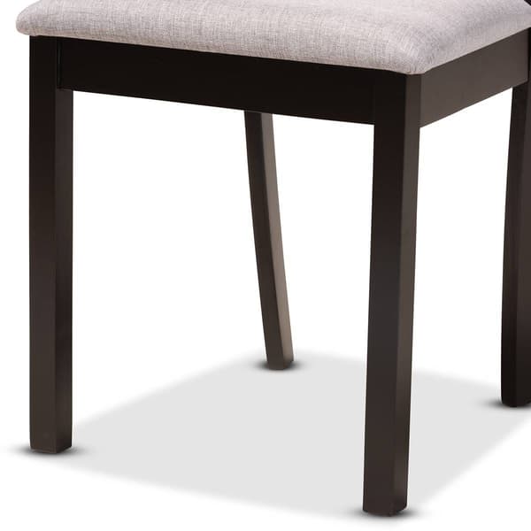 Baxton Studio Derya Modern Grey Fabric Wood 5pc. Dining Set