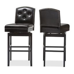 Baxton Studio Ginaro Swivel Bar Stools - Set of 2