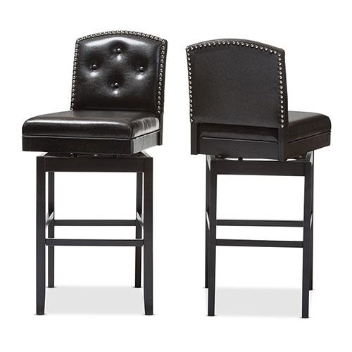 Baxton Studio Ginaro Swivel Bar Stools - Set of 2