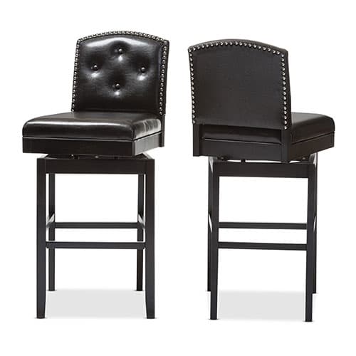 Baxton Studio Ginaro Swivel Bar Stools - Set of 2