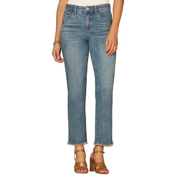 Womens Democracy Absolution(R) High Rise Fray Hem Straight Jeans - image 