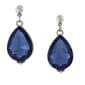 1928 Silver-Tone Framed Faceted Pear-Shaped Stones Earrings - image 1
