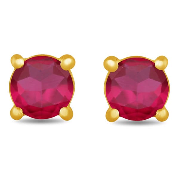 Gemstone Classics™ Gold over Silver Ruby Stud Earrings