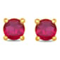 Gemstone Classics™ Gold over Silver Ruby Stud Earrings - image 2