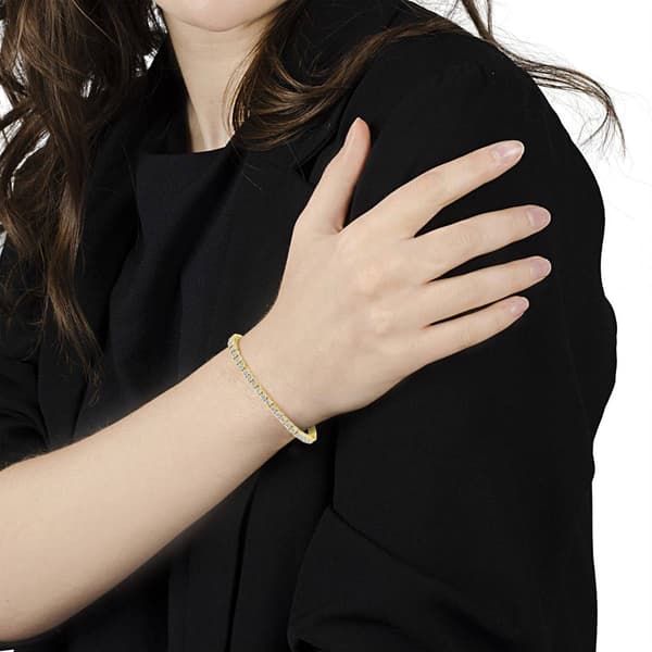 Haus of Brilliance Yellow Gold over Silver Tennis Bracelet