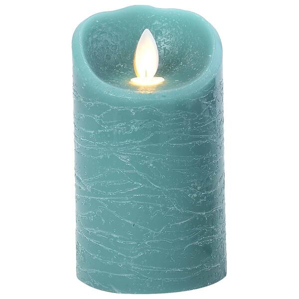 Rustic 3x5 LED Flameless Pillar Candle - Jade - image 
