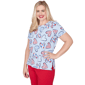 Womens Alfred Dunner Lady Liberty American Flag Hearts Blouse - image 3