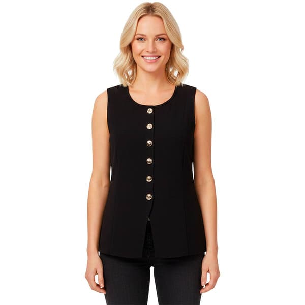 Womens Adrianna Papell Sleeveless Gold Button Sweater Vest - image 