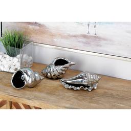 9th & Pike® Metallic Coastal Seashell Sculpture - Set of 3