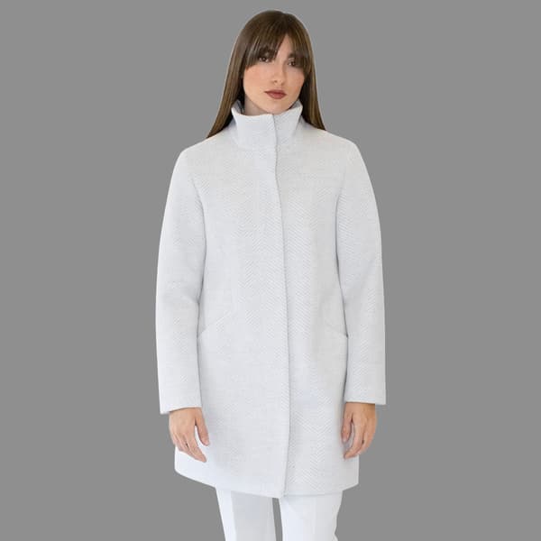 Womens Nine West Full Zip Faux Wool Coat - image 