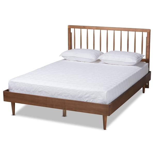 Baxton Studio Sora Ash Walnut Wood Queen Size Platform Bed - image 