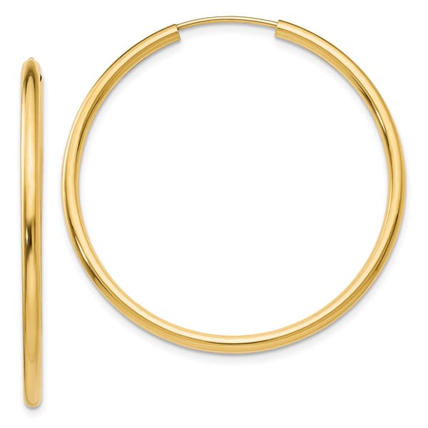 Gold Classics&#40;tm&#41; 38mm. 14kt. Polished Endless Hoop Earrings - image 