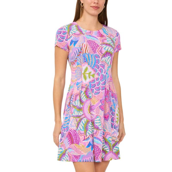 Womens MSK S/S Print Ity Pocket Dress