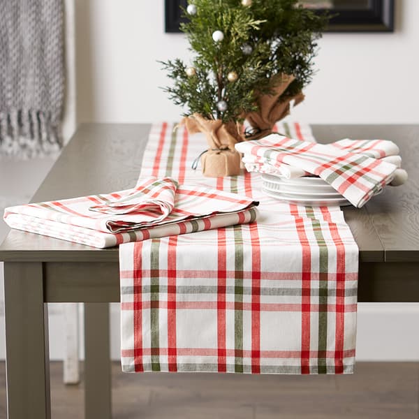DII® Nutcracker Plaid Tablecloth
