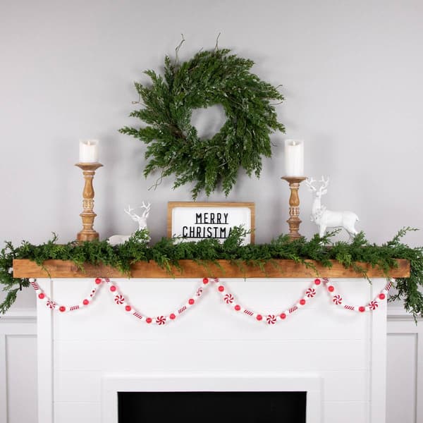 Northlight Seasonal 6ft. Frosted Peppermint Christmas Garland