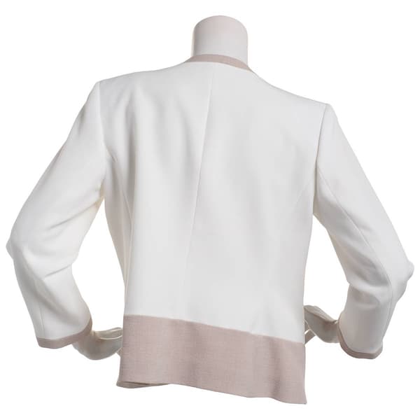 Plus Size Kasper Long Sleeve Open Color Block Jacket