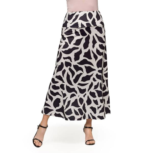 Womens 24/7 Comfort Apparel Black & White A Line Maxi Skirt