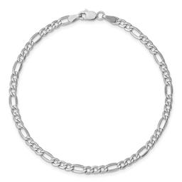 Gold Classics(tm) 3.5mm. 14k White Semi Solid Figaro Bracelet
