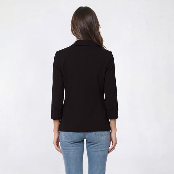 Womens Anne Klein Roll Sleeve One Button Notch Collar Blazer