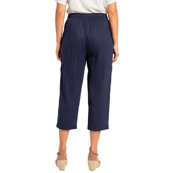 Petite Hasting & Smith Cotton Crinkle Tie Front Capris - Denim