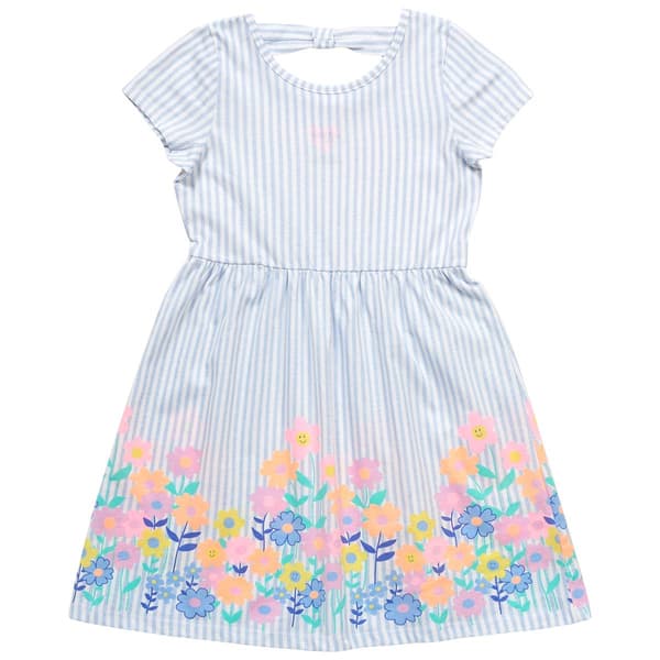 Girls &#40;7-12&#41; Freestyle Revolution Stripe Flower Border Dress