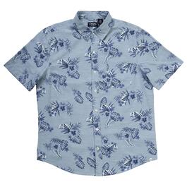 Mens Chaps Short Sleeve Leaf Button Down Shirt - Clearwater