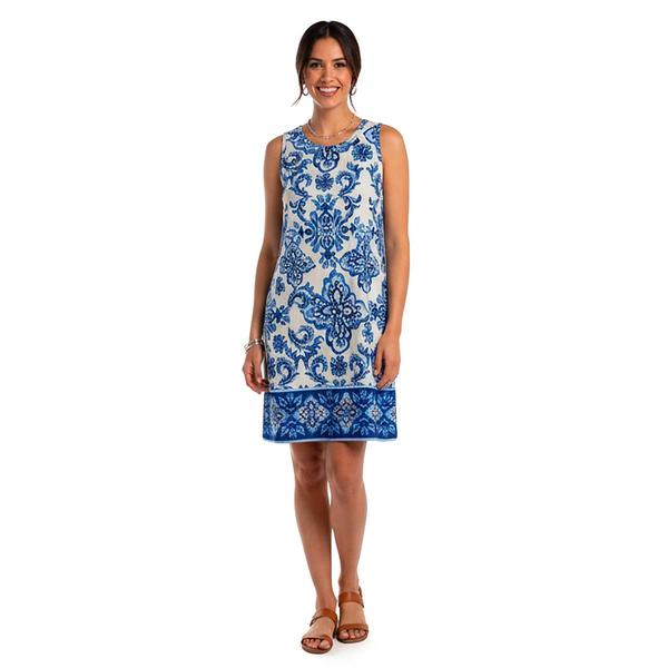 Petite MSK Sleeveless Medallion Back Keyhole Shift Dress