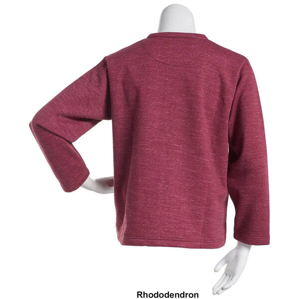 Plus Size Hasting &amp; Smith Space Dye Zip Front Fleece Cardigan
