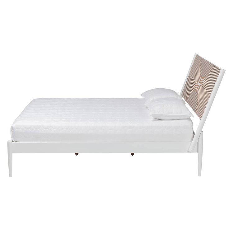 Baxton Studio Louetta Coastal White Queen Size Platform Bed